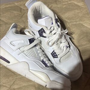 Classic White and Purple Women's Sneakers